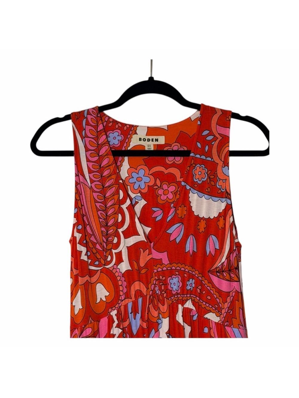 Boden Sylvia Jersey Maxi Tier Dress in Flame Scarlet size 4 - Picture 5 of 14